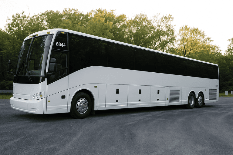 exterior of Charter Bus Rental Beaumont coach bus